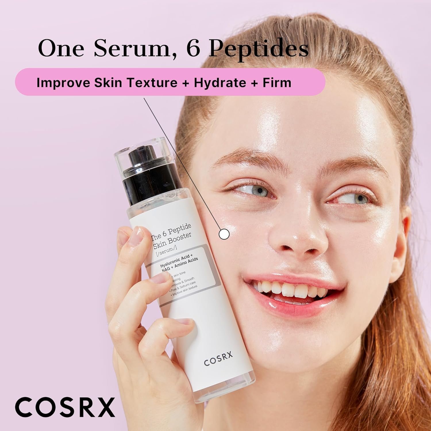 COSRX 6 Peptide Collagen Serum Face Toner with Niacinamide & Hyaluronic Acid, Hydrating & Firming Korean Essence, Anti-Wrinkle & Pore-Tightening Serum For Plump & Even Skin Tone, Korean Skincare 150ml - Image 5
