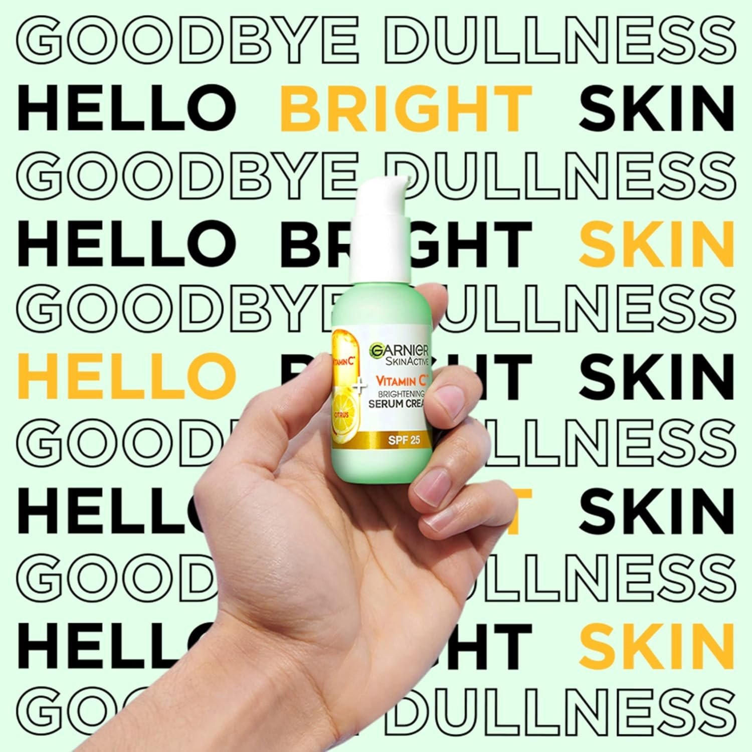 Garnier Vitamin C Serum Cream, 2in1 Formula With 20% Vitamin C serum & SPF 25 Moisturiser, Hydrate & Reveal Bright Glowing Skin, Organic & Vegan Formula, 50ml - Image 6