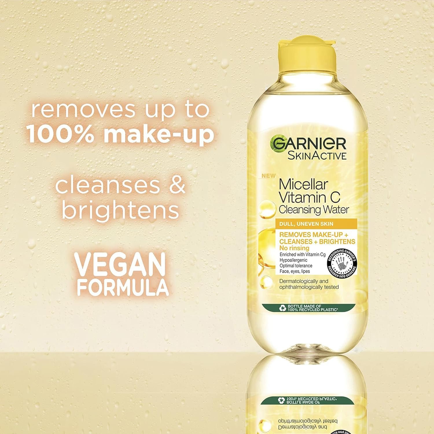 Garnier Micellar Vitamin C Cleansing Water, Gentle face Cleanser & Makeup Remover, Hypoallergenic. Vegan Formula, Suitable For Dull And Uneven Skin, Brightening Formula, Dermatologically Tested, 700ml - Image 2