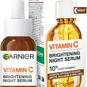 Garnier Targeted Anti Dark Spot Night Serum for Face, with 10% Pure Vitamin C & Hyaluronic Acid, Anti Pigmentation & Dullness, For All Skin Types, Approved by Cruelty Free International, Vegan, 30 ml