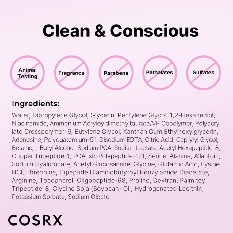 COSRX 6 Peptide Collagen Serum Face Toner with Niacinamide & Hyaluronic Acid, Hydrating & Firming Korean Essence, Anti-Wrinkle & Pore-Tightening Serum For Plump & Even Skin Tone, Korean Skincare 150ml - Image 8