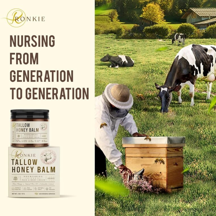 Beef Tallow Skincare Moisturizer for Face: 100% Grass-Fed Beef Tallow and Raw Honey Balm - 4oz Unscented Natural Tallow Face Cream Soft Smooth for Dry Skin and Eczema - Image 8
