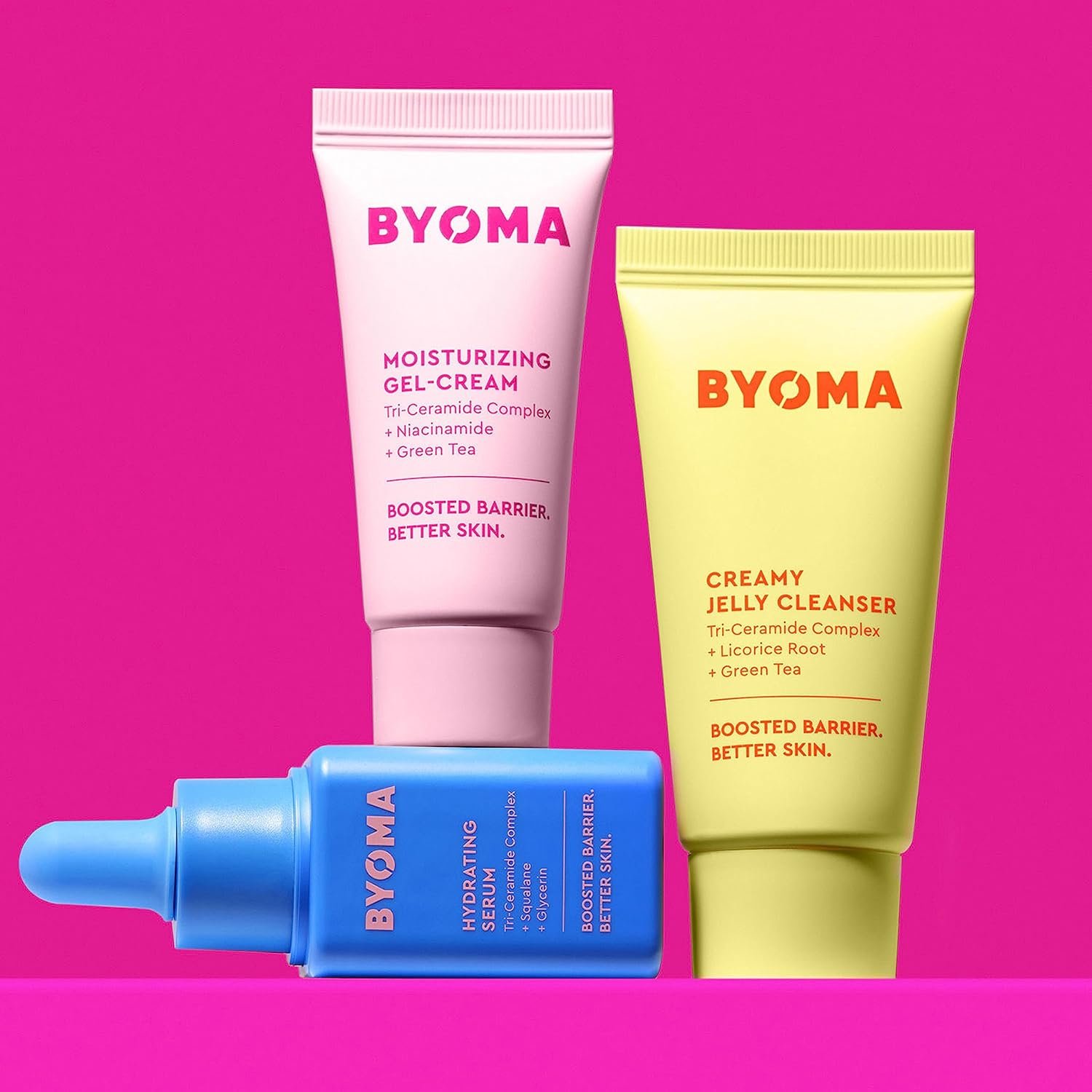 BYOMA So Hydrated Set - Barrier Repair Skincare Set (30ml, 15ml, 15ml) Creamy Jelly Cleanser, Hydrating Face Serum and Ceramide Face Moisturiser for Dry Skin - Anti Wrinkle, Alcohol Free, Vegan - Image 5
