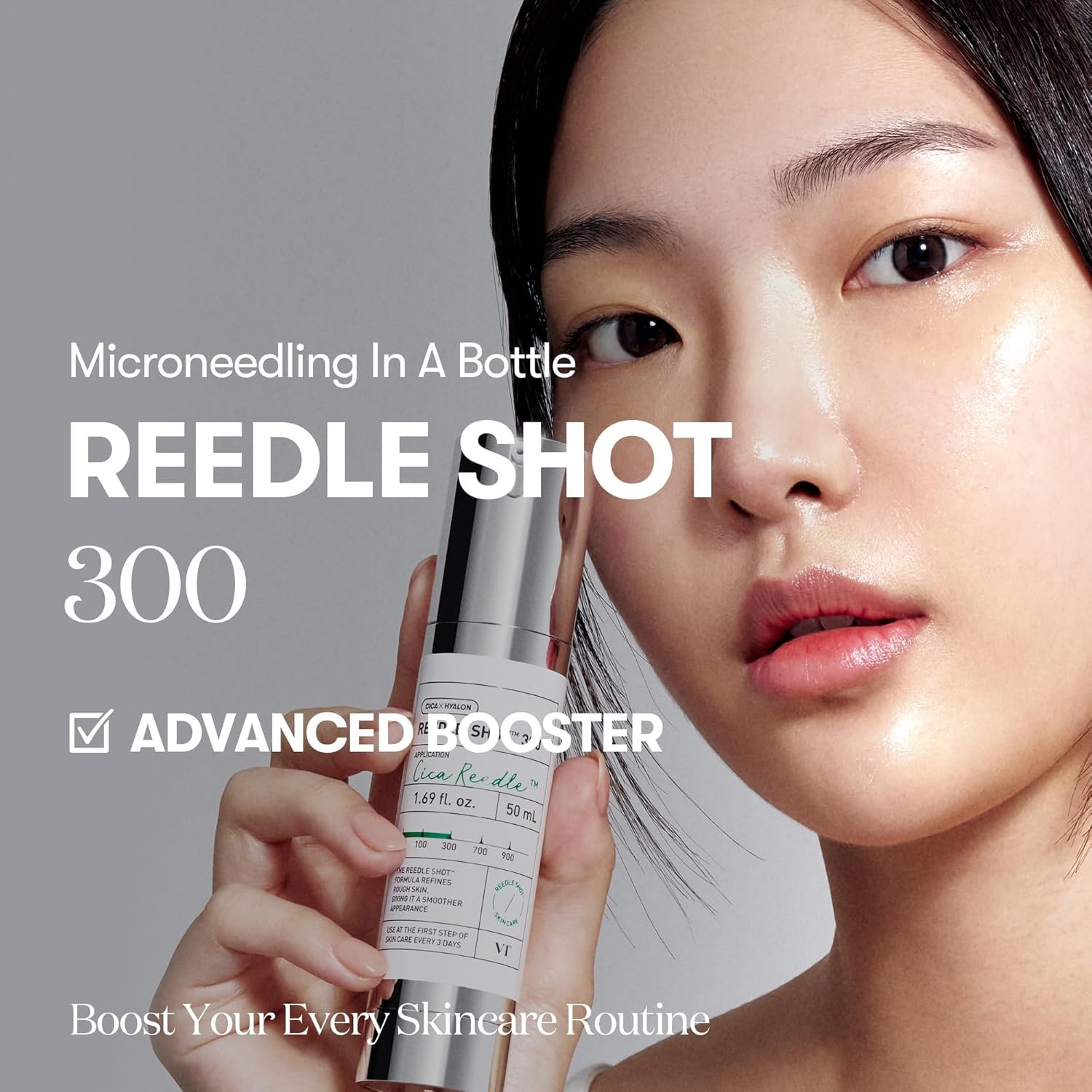 VT COSMETICS CICA Reedle Shot 300, Advanced Night Exosome, Microneedling Serum, Centella Asiatica, Hyaluronic Acid, Propolis, Soft Skin, Regeneration, Glass Skin, Korean Skin Booster 1.69Fl Oz (50ml) - Image 2