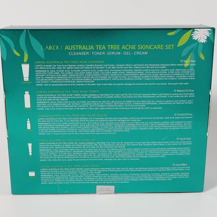 LAIKOU Tea Tree Acne Skincare Set, Facial Skin Care Sets & Kit with Cleanser, Toner, Serum, Cream, Gel, Acne Treatment Remove Shrink Pores Control Oil Gift for Teenage Girls Women All Skin - Image 10