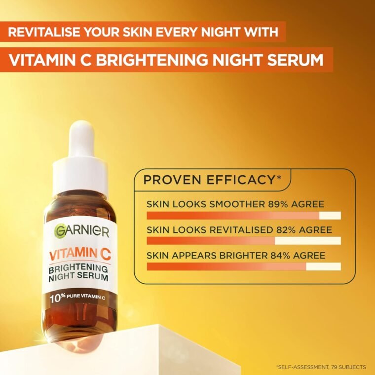 Garnier Targeted Anti Dark Spot Night Serum for Face, with 10% Pure Vitamin C & Hyaluronic Acid, Anti Pigmentation & Dullness, For All Skin Types, Approved by Cruelty Free International, Vegan, 30 ml - Image 2