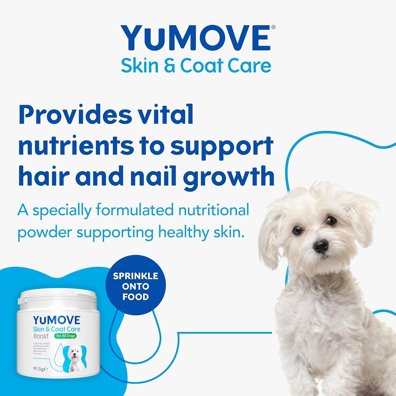 YuMOVE Skin & Coat Care Boost, Nutritional Supplement for Dogs Coat, Skin and Nails, for All Dogs, 180 scoops - Image 2