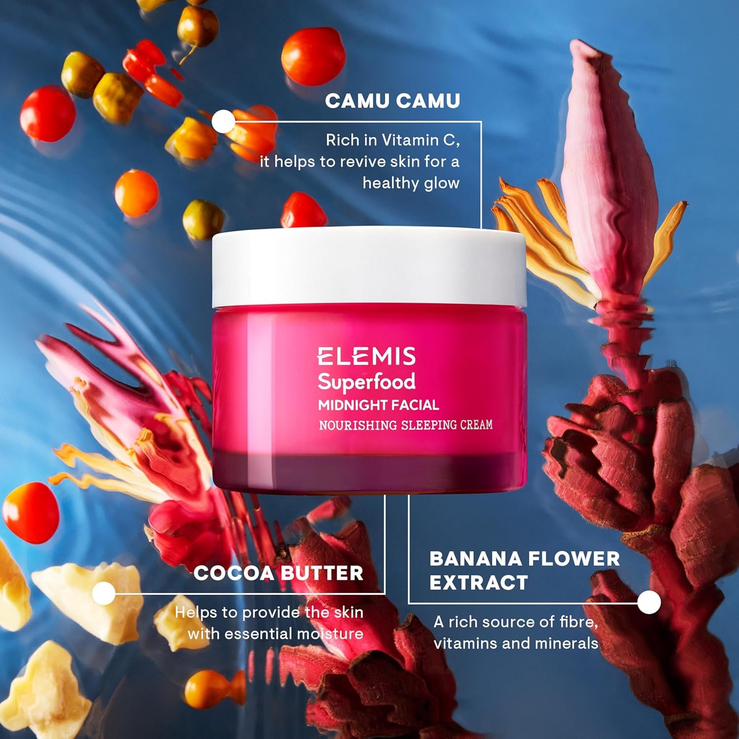 ELEMIS Superfood Midnight Facial Cream & Facial Oil, Nourishing Prebiotic Night Gel Treatment, Moisturising and Hydrating Care with Anti-Oxidant Rich Formula to Plump and Smooth Skin - Image 4