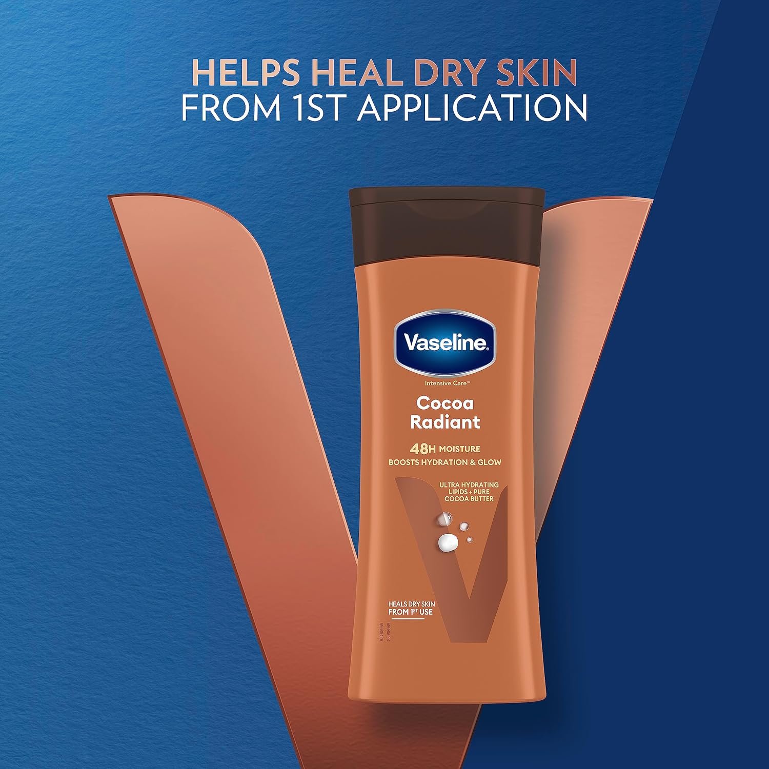 Vaseline Intensive Care Cocoa Radiant Body Lotion with ultra-hydrating lipids and pure cocoa butter for dry skin 200 ml - Image 2