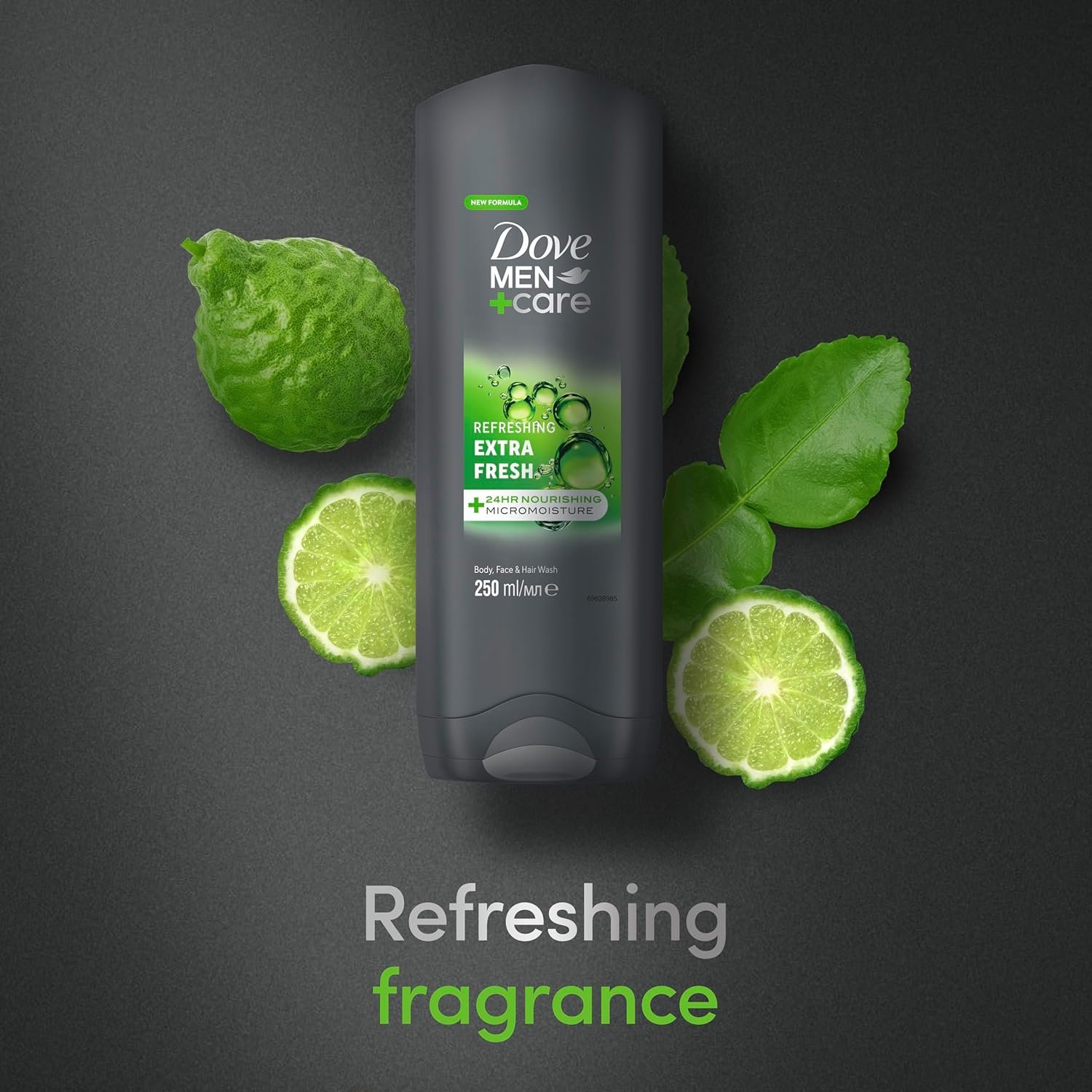 Dove Men+Care Refreshing Extra Fresh 3-in-1 Hair, Body and Face Wash Body Cleanser shower gel with 24 hour nourishing MicroMoisture technology for healthy and smooth skin all day 250 ml - Image 4