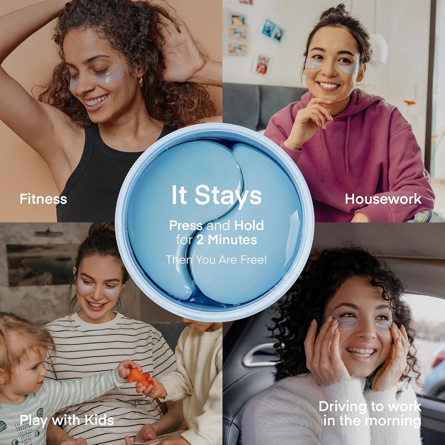 Korean Under Eye Gel Patches: Eye Masks for Puffy Eyes Dark Circles & Wrinkles with Caffeine Hyaluronic Acid & Niacinamide - Brightening Hydrating & Cooling Hydrogel Skincare Pads - 30 Pairs, Vegan - Image 5