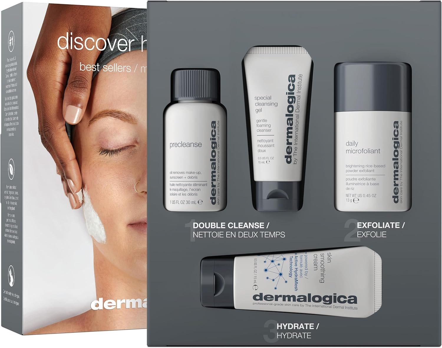Dermalogica Discover Healthy Skin Kit, Polishes, Cleanses, Moisturisers, Precleanse 30ml, Special Cleansing Gel 15ml, Daily Microfoliant 13g, Skin Smoothing Cream 15ml , for All Skin Types - Image 6