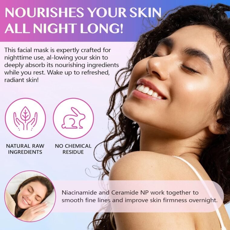 Collagen Night Wrapping Mask,Collagene Mask,Collagen Overnight Wrapping Peel Off Facial Mask,Deep Hydration,Fade Wrinkle & Improves Skin Elasticity,Reduces Sagging & Dullness for Glowing Skin - Image 5