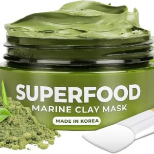 Plantifique Korean Skincare Face Mask – Organic Clay Mask with Avocado & Green Tea, Vegan & Dermatologically Tested Mud Mask for Face & Body – 100g/3.4 Oz