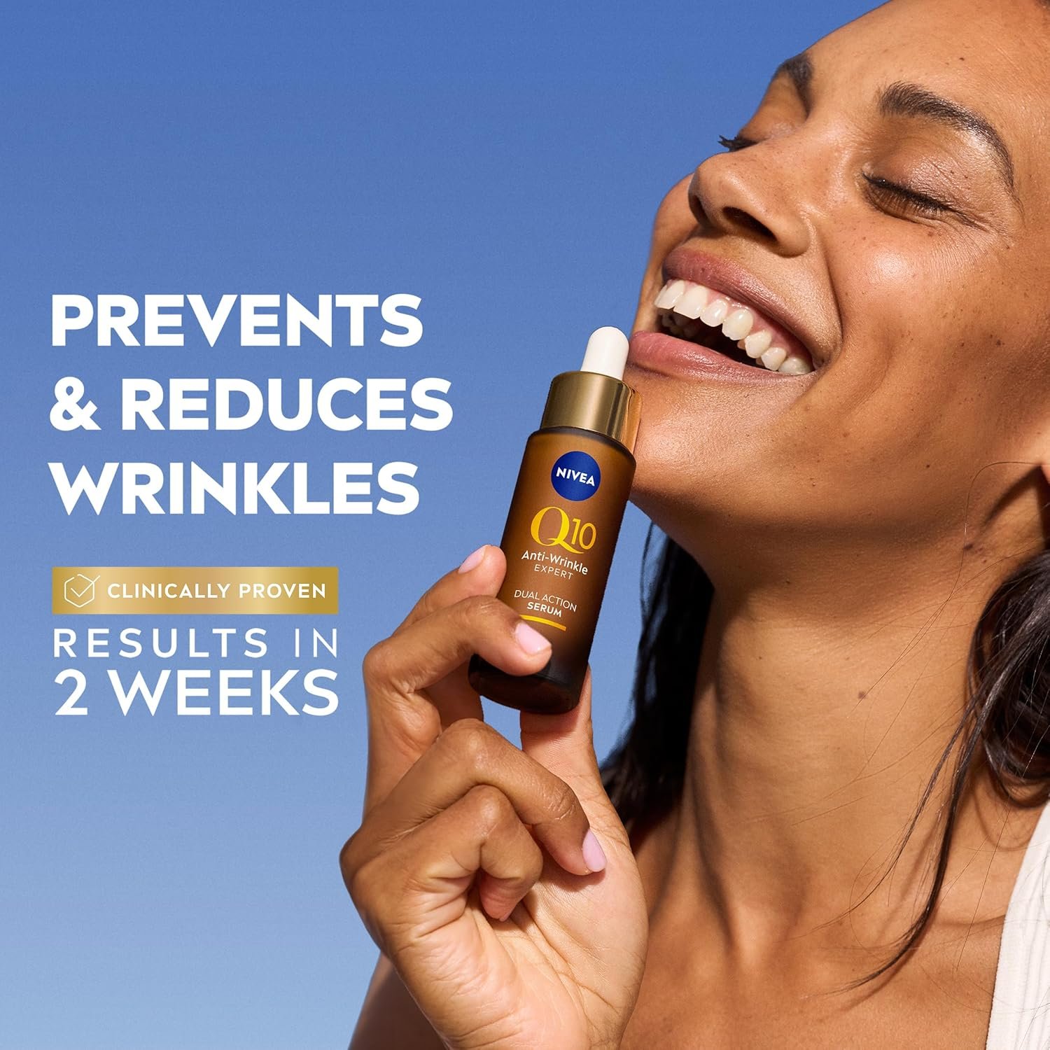 NIVEA Q10 Anti-Wrinkle Expert Dual Action Serum ​(30ml), Anti Ageing Face Serum for Women with Pure Q10, Visibly Reduces and Prevents Wrinkles - Image 3